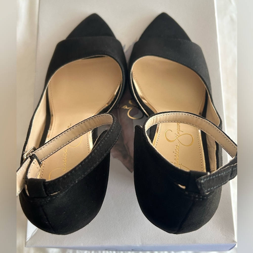 Jessica Simpson peep toe wedge sandal size 8 1/2 M - Picture 5 of 9